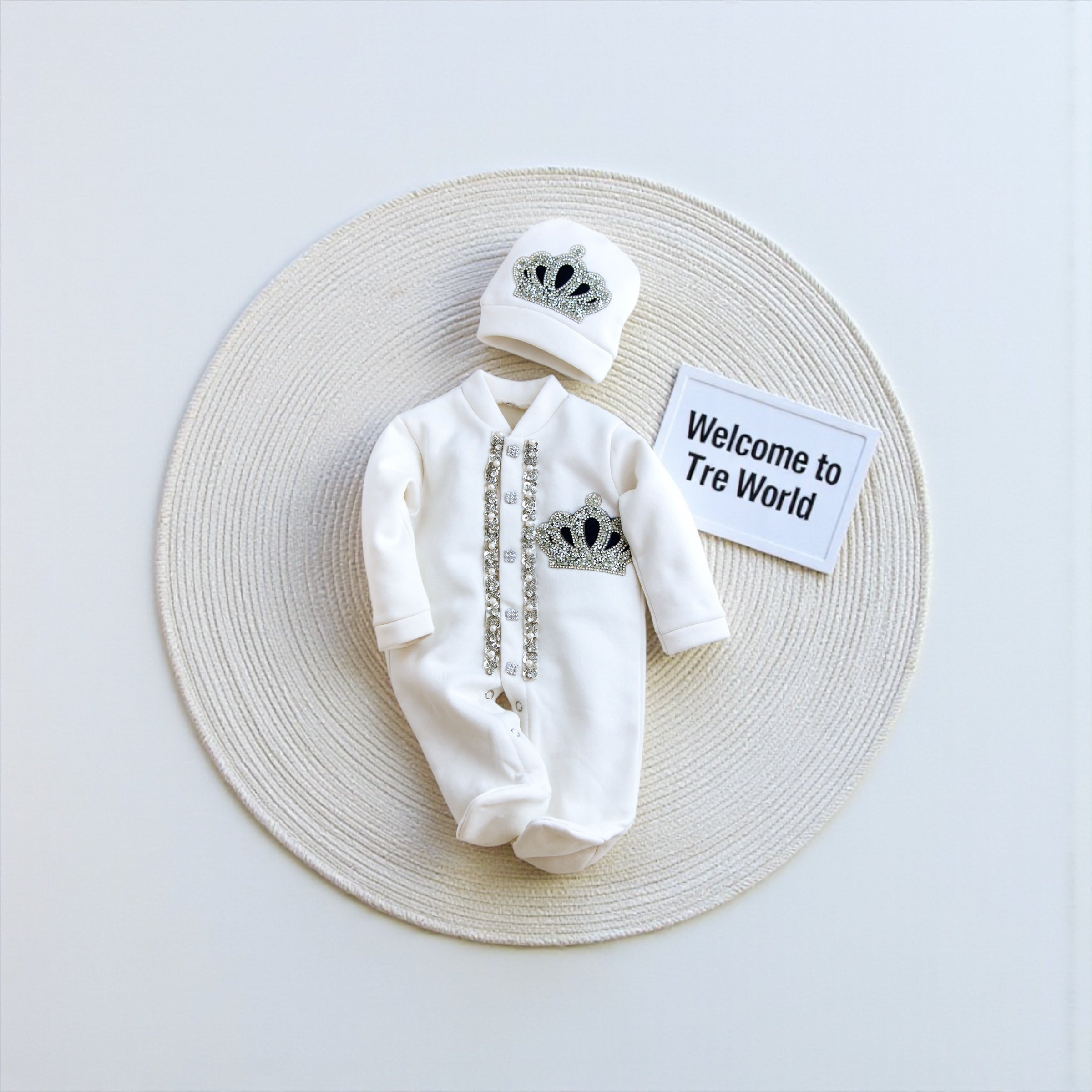 Navy Blue Royal Crown Romper Winter