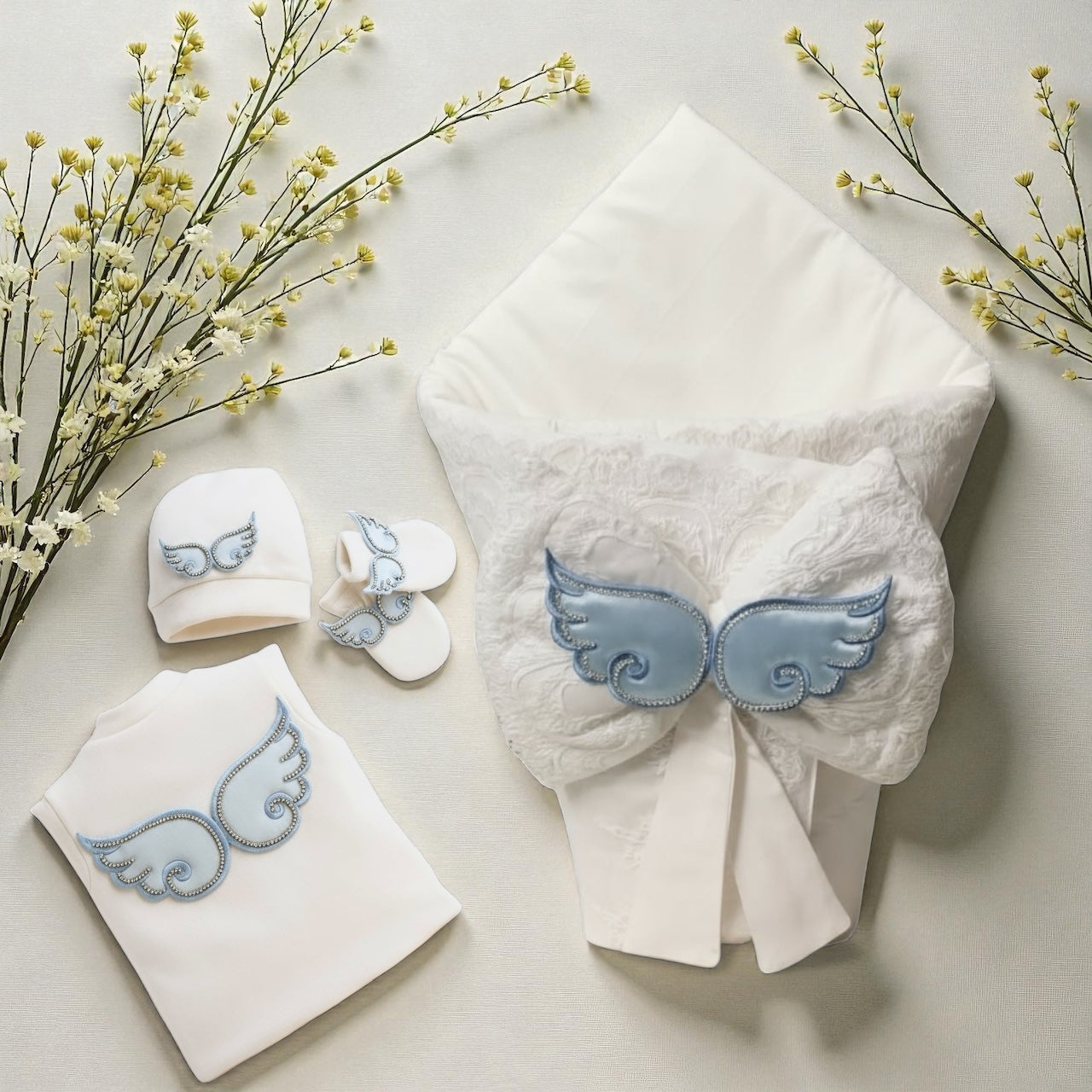 Celeste Sky Blue Wings Welcome Set