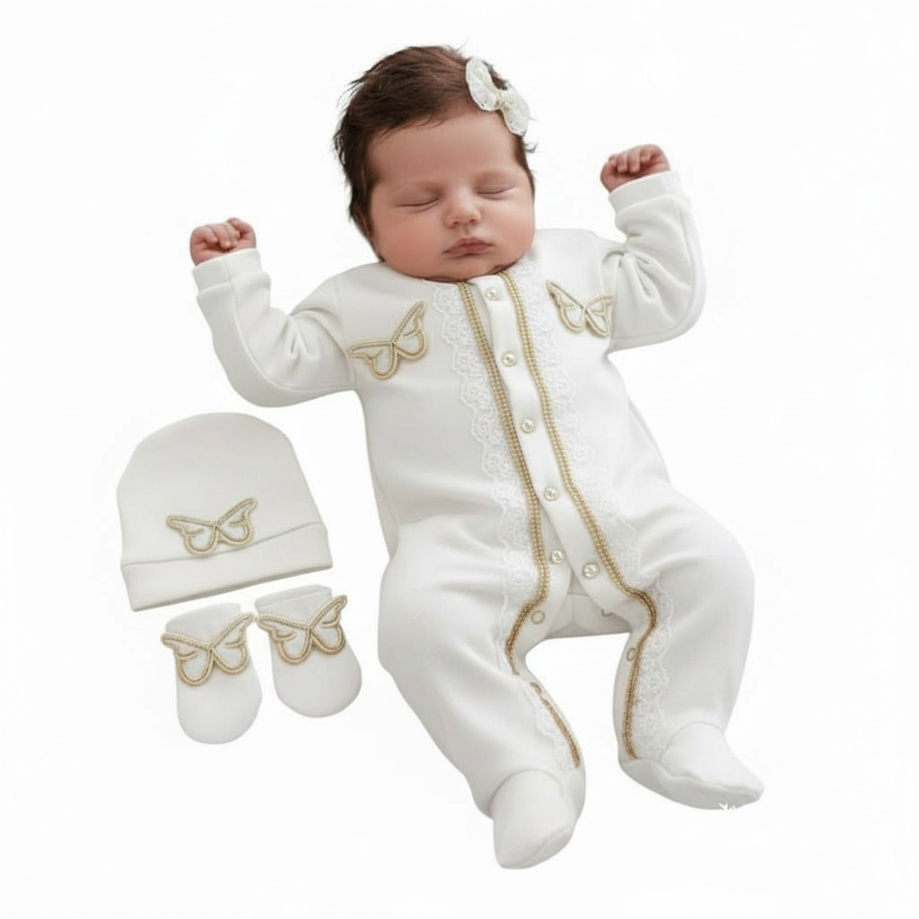 Butterfly Jewel Wings Romper Maroon