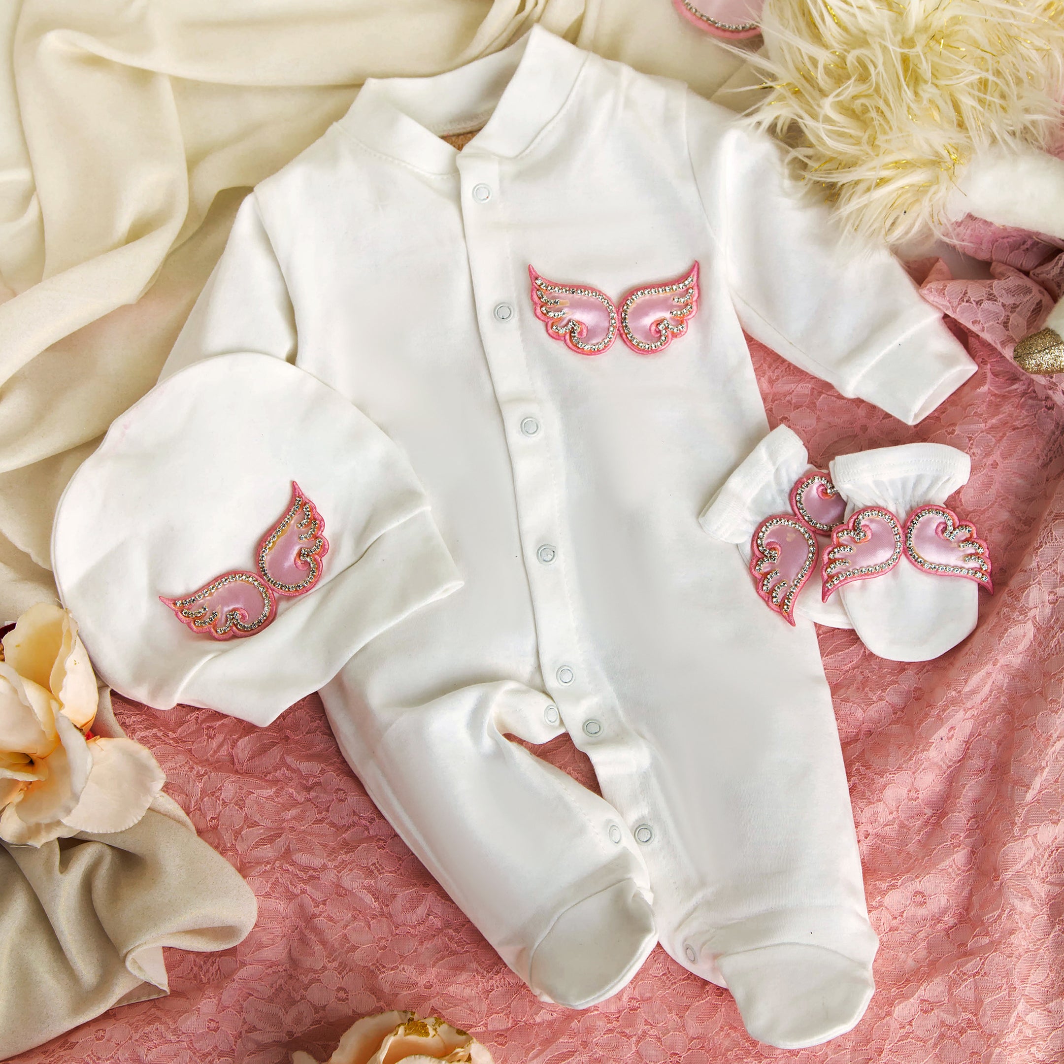 Jewel Wings Romper Pink Summer