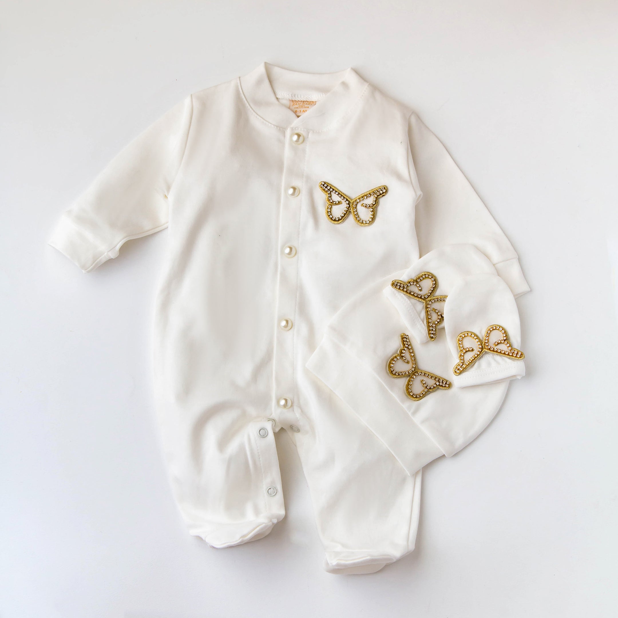 Butterfly Jewel Wings Romper Golden Winter