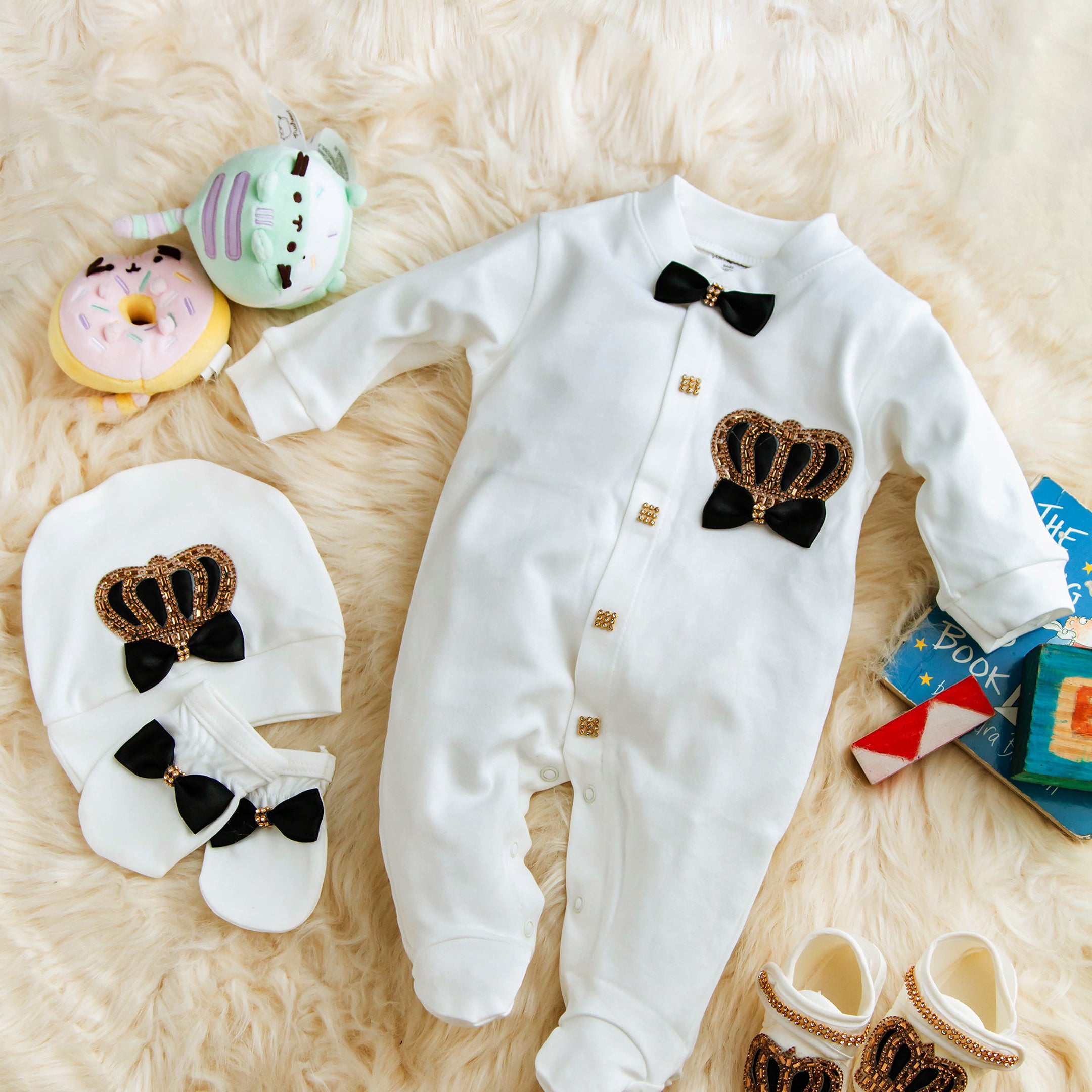 Black & Gold Royal Crown Romper Winter