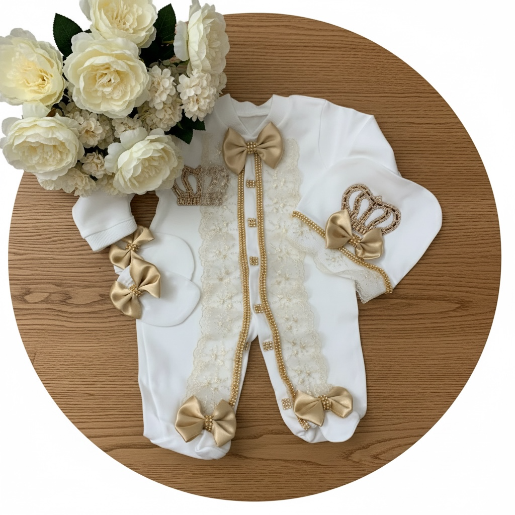Royal Glow Romper Set